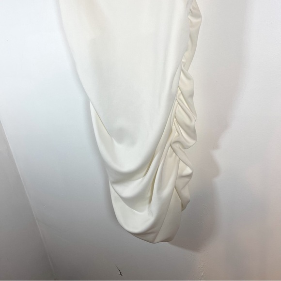 ASOS DESIGN white bodycon ruched mini dress spaghetti straps size 12 - Picture 3 of 10